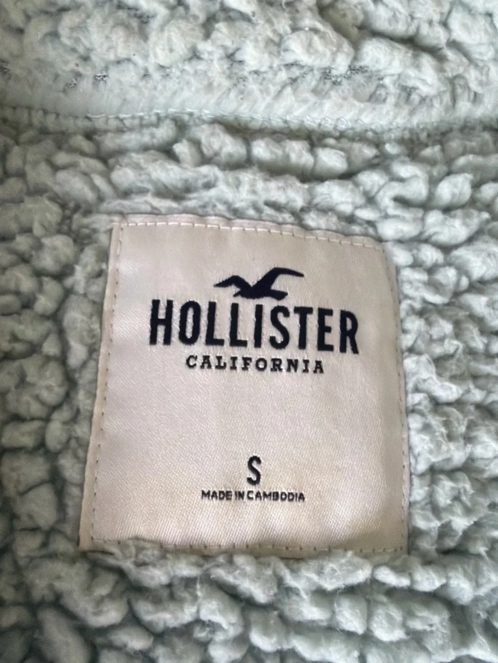 Hollister Light Mint Sherpa Quarter-Zip Pullover
